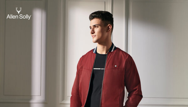 Allen Solly Men’s Maroon Bomber Jacket