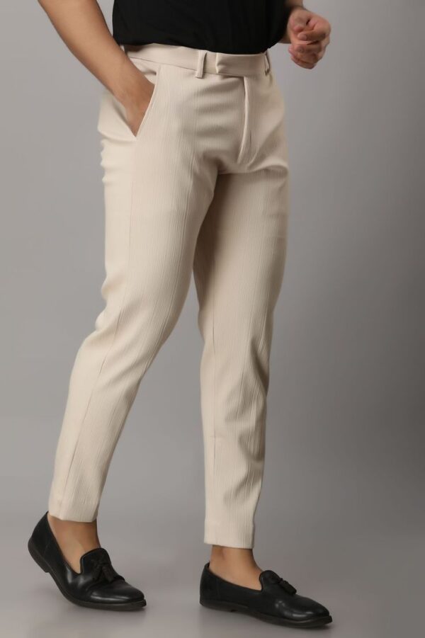 Men’s Slim Fit Cream Trousers
