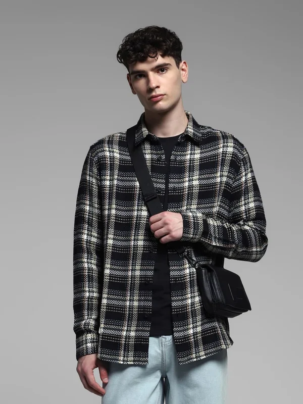 Black & White Checkered Casual Shirt